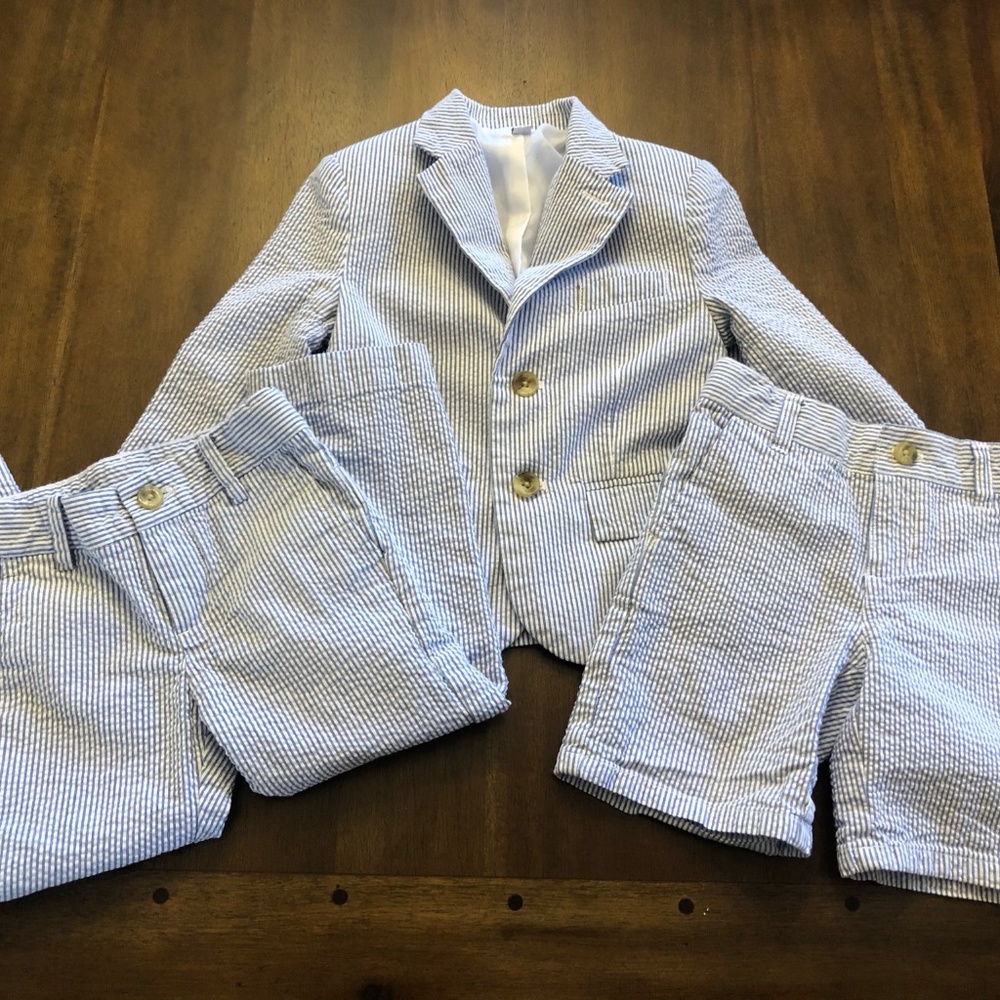 Janie and Jack Boys 3-Piece Seersucker Suit Size 3